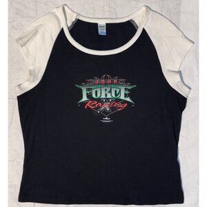 John Force Racing Vintage Y2K Logo Biker Tshirt - Small Short Sleeve